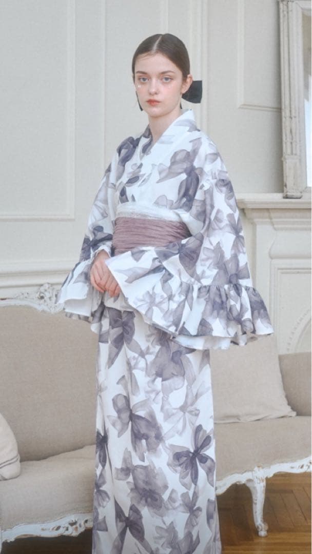 Lovilyn ラヴィリン セパレート浴衣(帯セット) リボン柄 浴衣・帯セット
