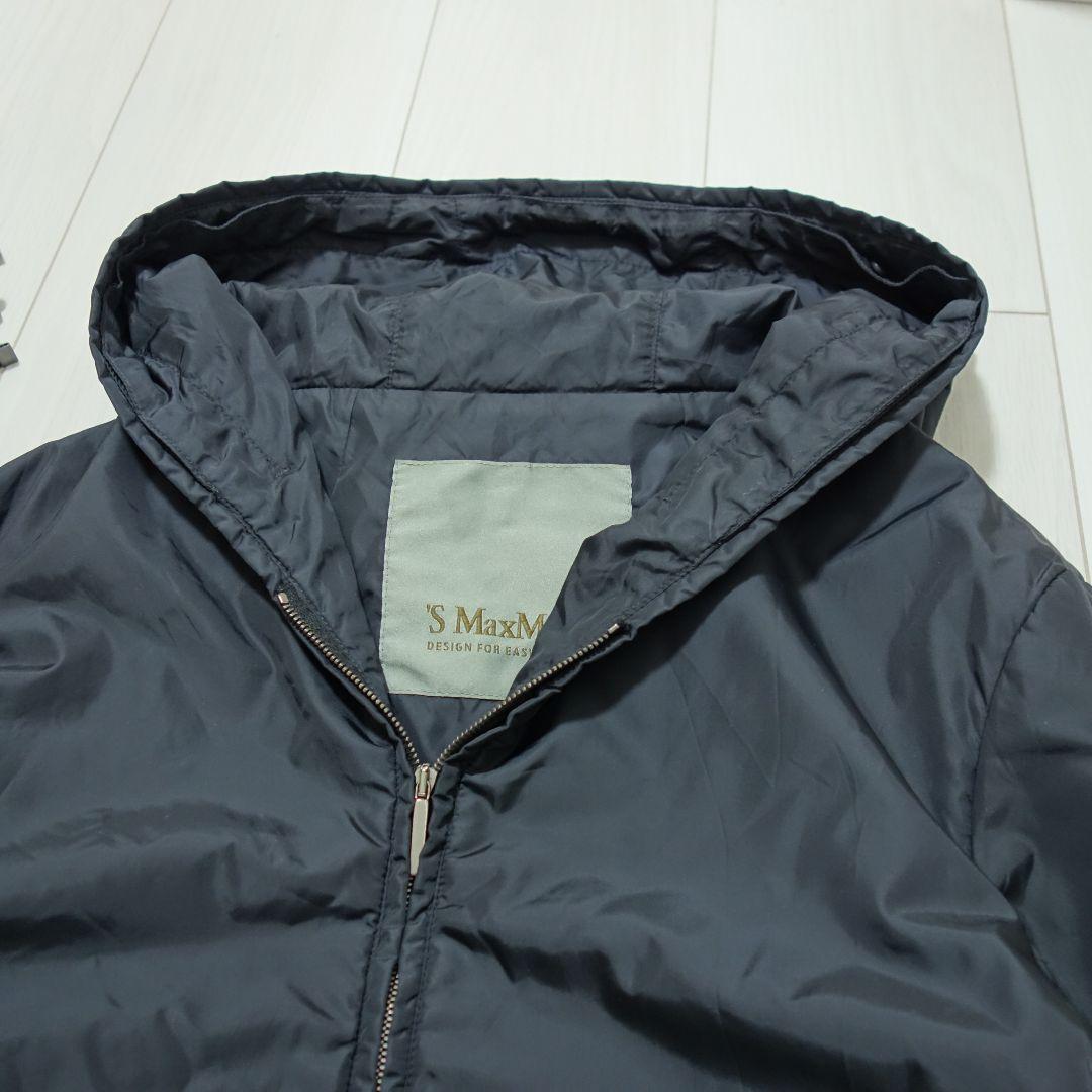 S MaxMara 中綿入り フーデッドブルゾン ブラック サイズL ケース付