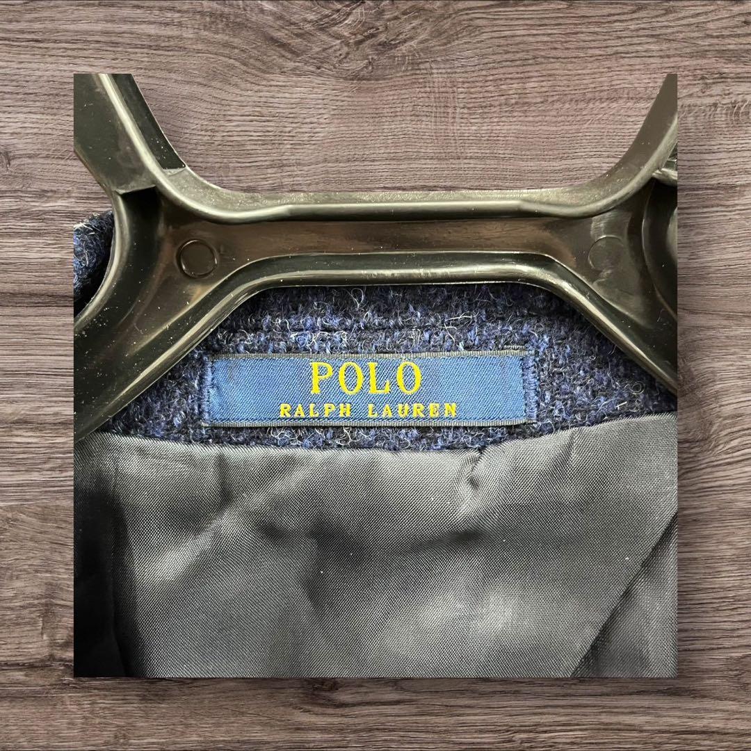 26B5 極美品 38S ポロラルフローレン ウール テーラードジャケット 青