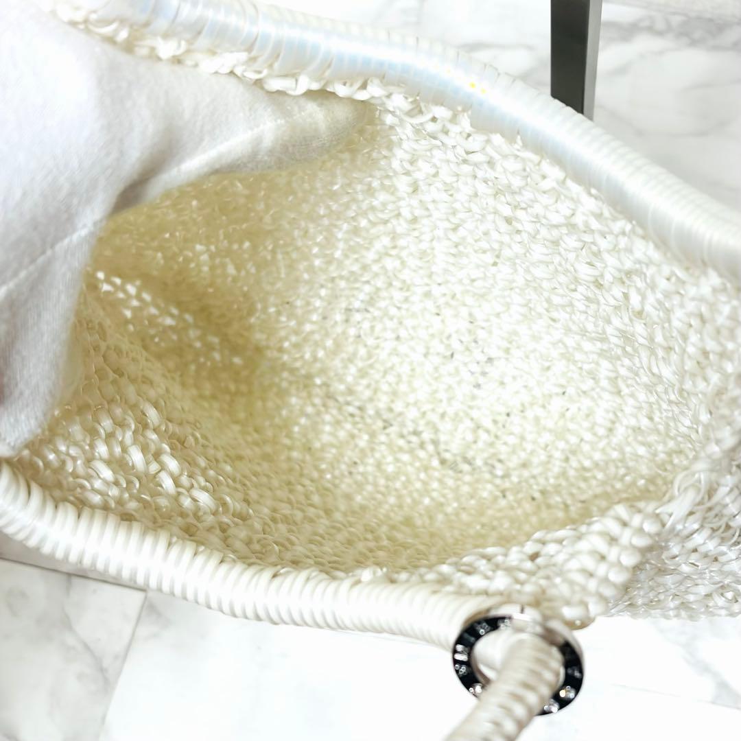 極美品⭐️ANTEPRIMA アンテプリマ ワイヤーバッグ ラウンド縦型 ホワイト