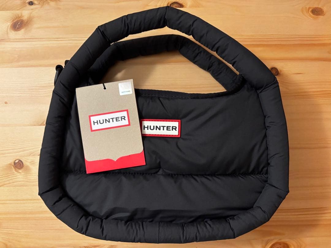 HUNTER ブラックホーボーバッグ