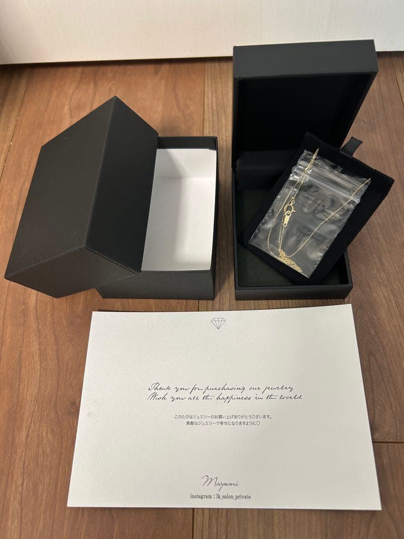 LKサロン 月ミニネックレス YG 18K 天然ダイヤ