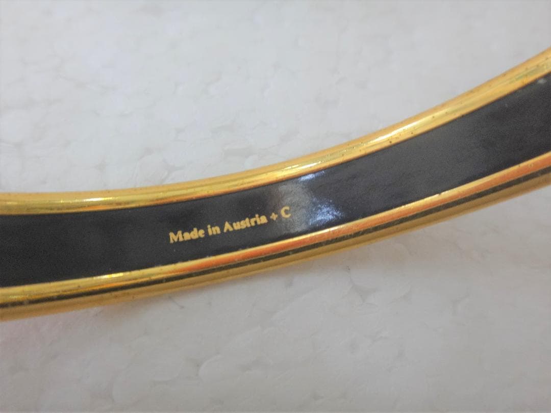 ★美品 HERMES エルメス エマイユ PM 七宝焼き バングル ゴールド★