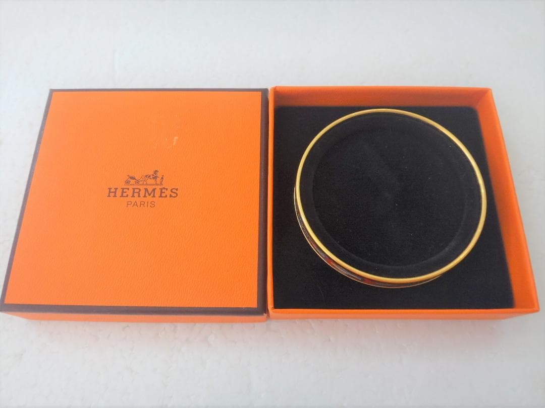 ★美品 HERMES エルメス エマイユ PM 七宝焼き バングル ゴールド★