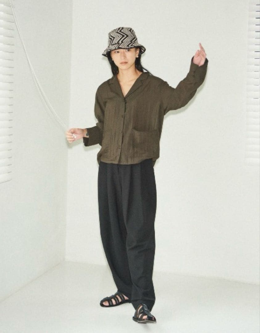 TODAYFUL ハイウエストタックトラウザース