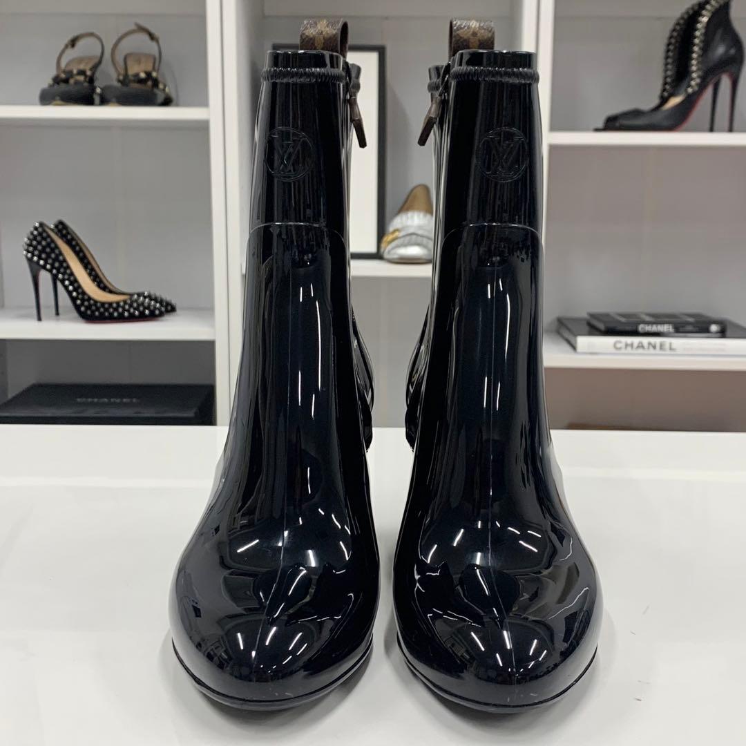 ヴィトン シルエットライン ラバー モノグラム レインブーツ ブラック