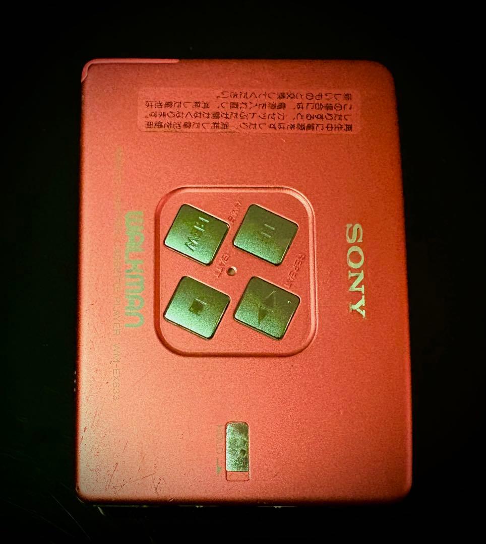カセットウォークマン SONY WM-EX633 橙色　(整備済み、完動美品)