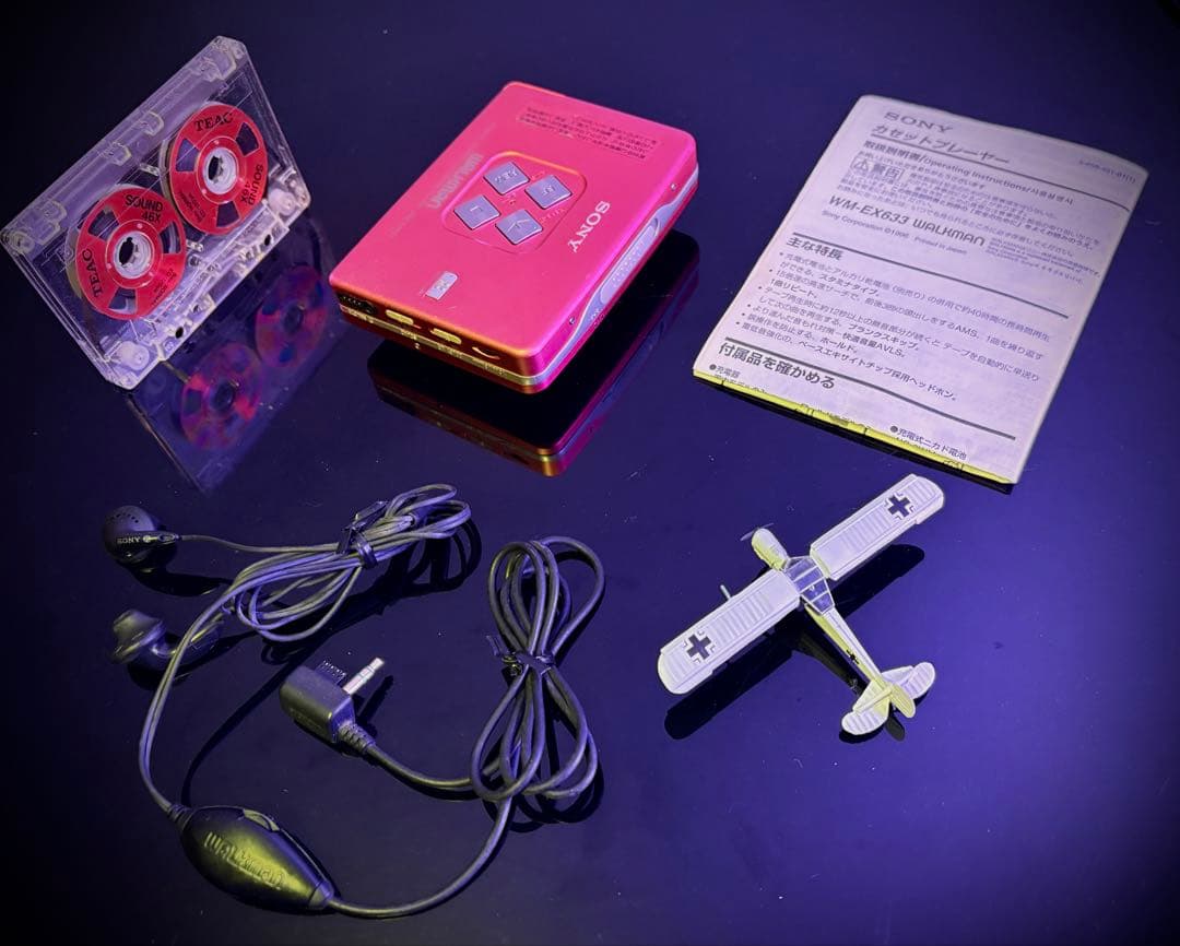 カセットウォークマン SONY WM-EX633 橙色　(整備済み、完動美品)