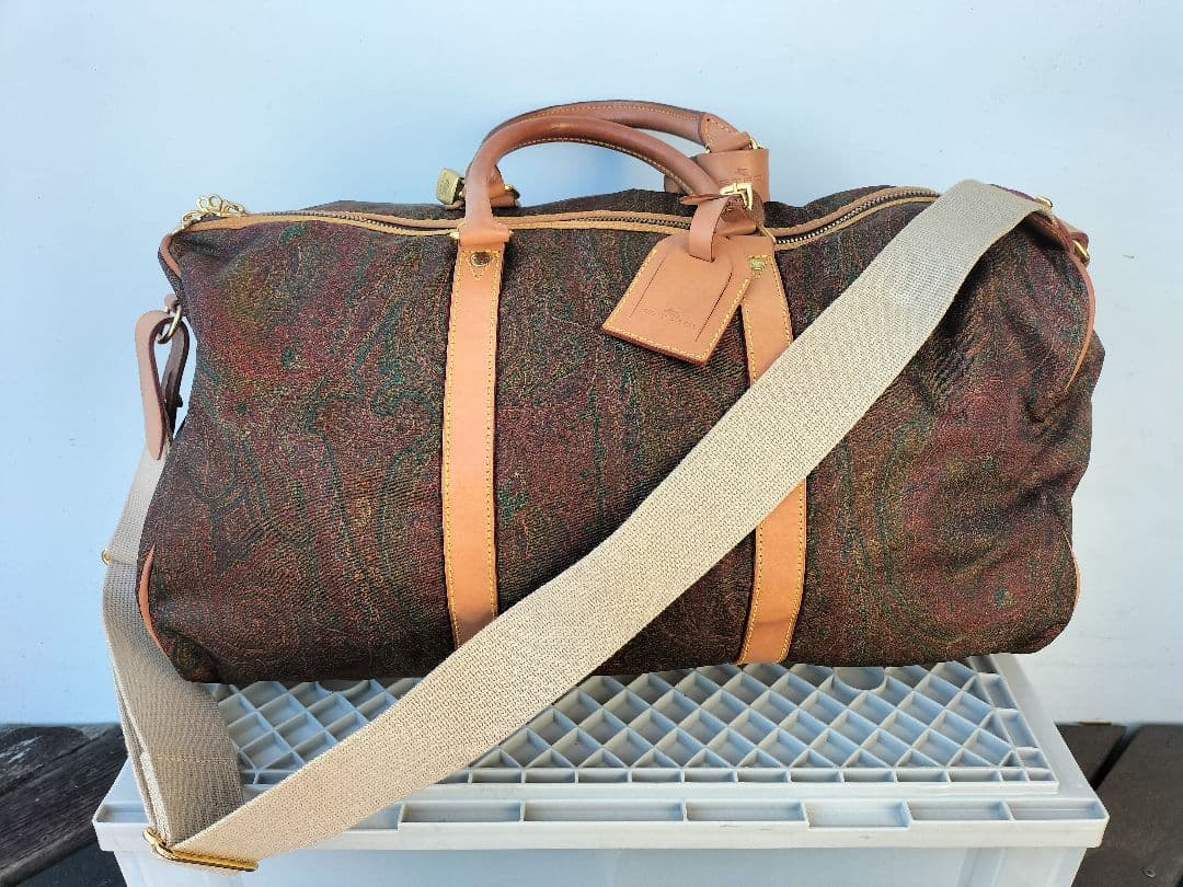 ETRO ペイズリー柄 PVCレザー ボストンバッグ　旅行 ヴィンテージ