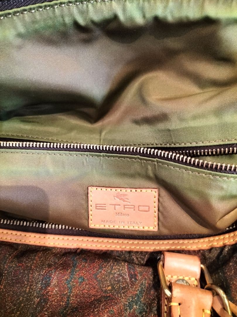 ETRO ペイズリー柄 PVCレザー ボストンバッグ　旅行 ヴィンテージ