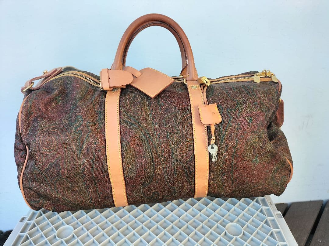 ETRO ペイズリー柄 PVCレザー ボストンバッグ　旅行 ヴィンテージ