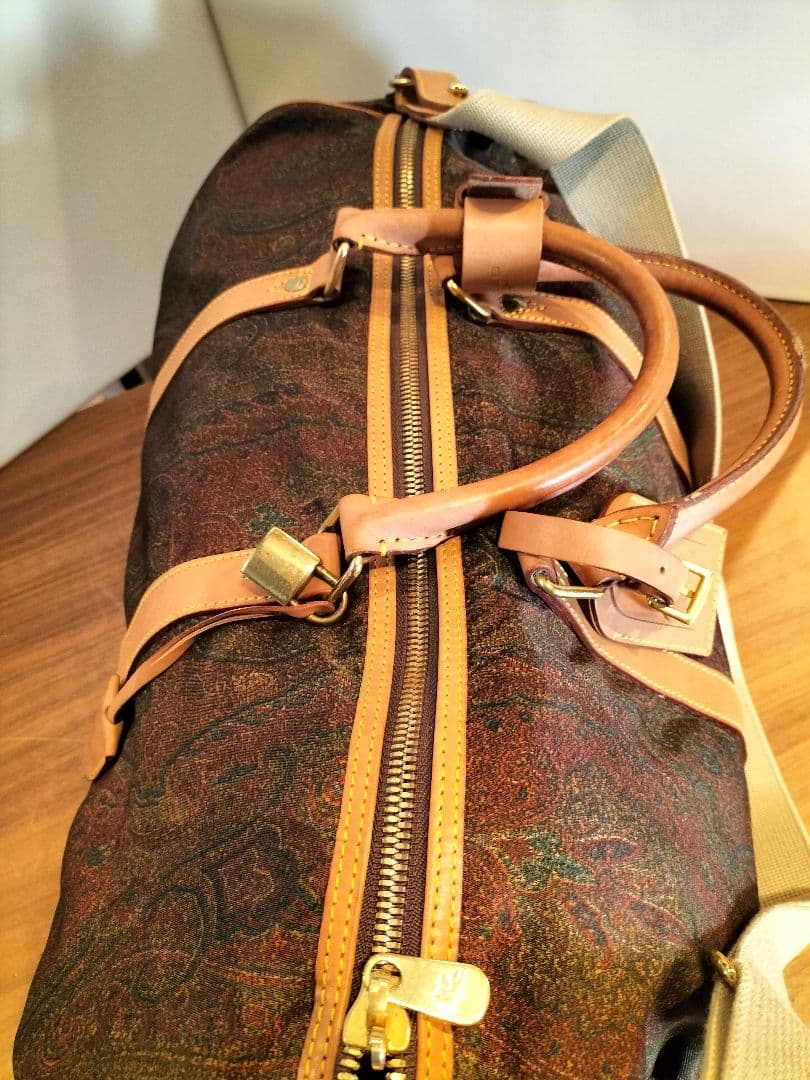 ETRO ペイズリー柄 PVCレザー ボストンバッグ　旅行 ヴィンテージ