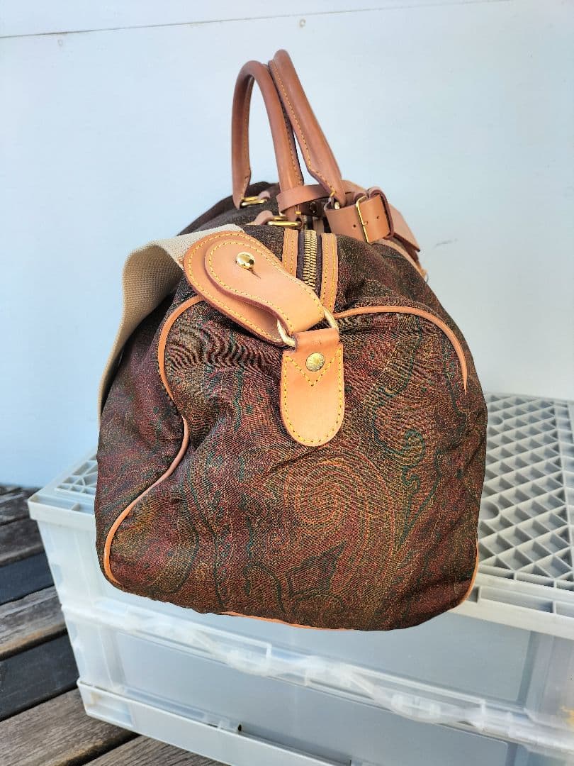 ETRO ペイズリー柄 PVCレザー ボストンバッグ　旅行 ヴィンテージ
