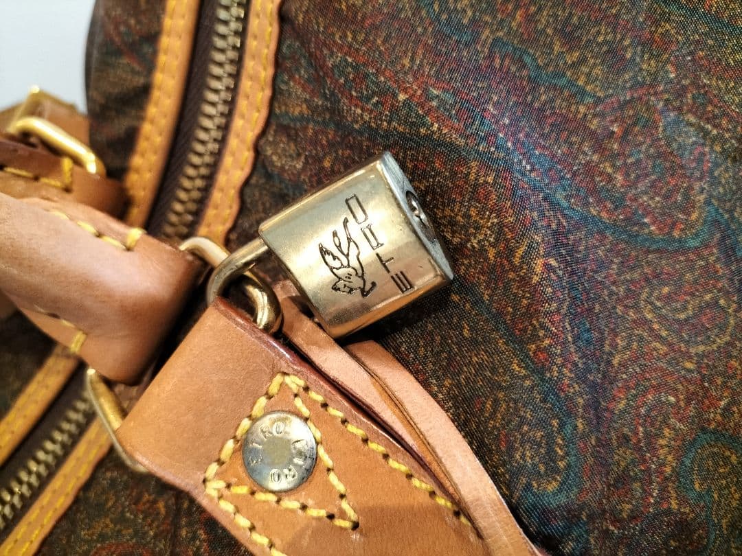 ETRO ペイズリー柄 PVCレザー ボストンバッグ　旅行 ヴィンテージ