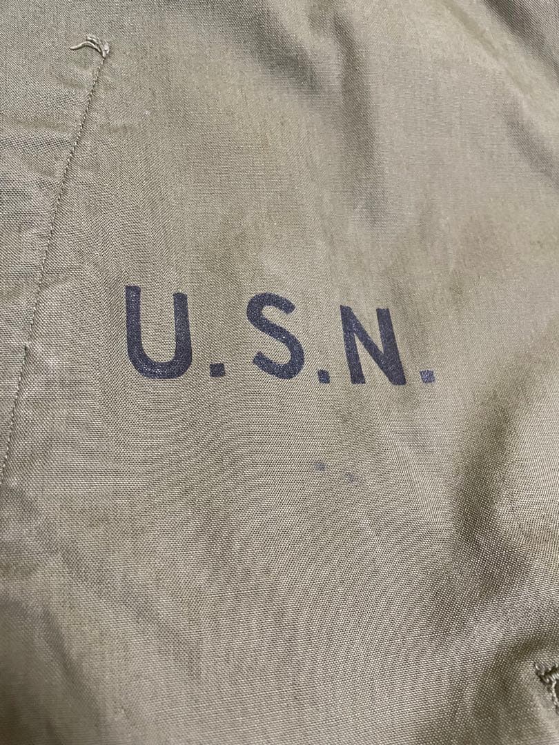 40s US NAVY N-4 デッキジャケット コの字【状態◎】
