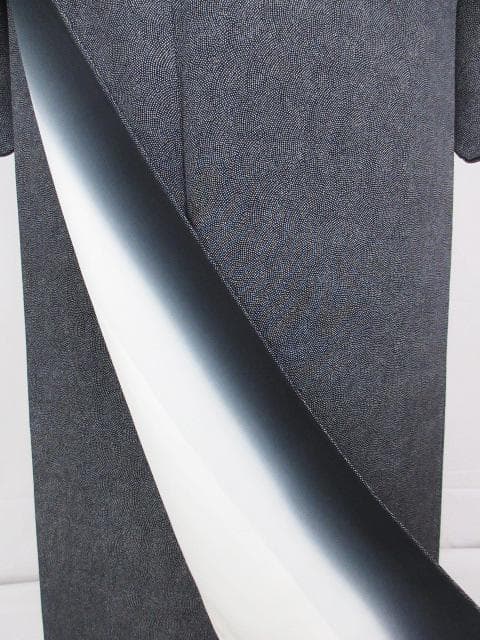 着用少ない！極鮫小紋＊江戸小紋＊黒＆白＊紋無し＊着物＊やせ型＊１５９ｃｍ＊裄６５