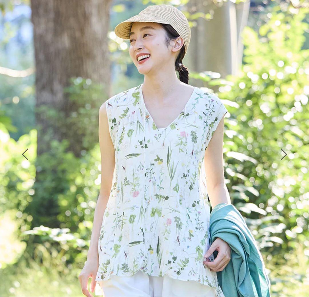 プリスティン◯Rootsノースリーブブラウス