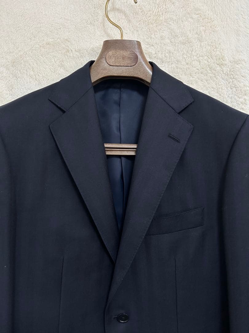 【新品】秋冬物 エルメネジルドゼニア生地 メンズ スーツ AB6 XL ネイビー