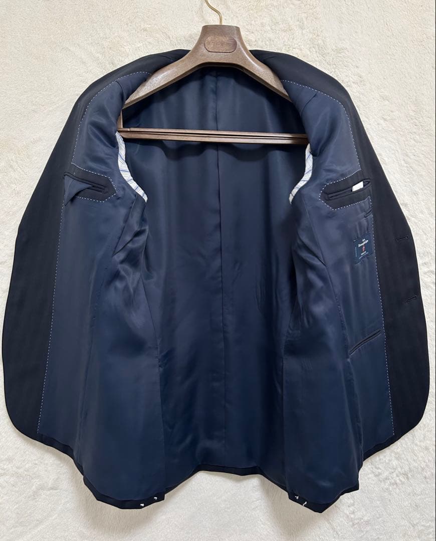 【新品】秋冬物 エルメネジルドゼニア生地 メンズ スーツ AB6 XL ネイビー