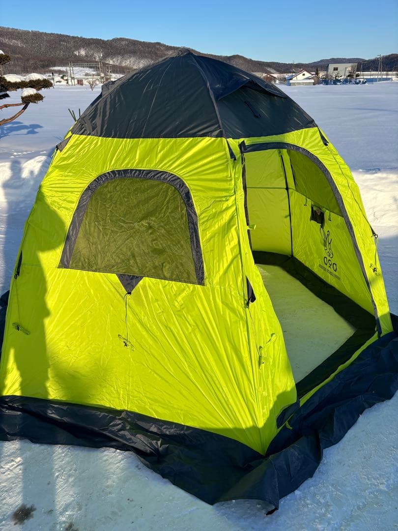 わかさぎ用DOD ドーム型キャンプテント 蛍光グリーン