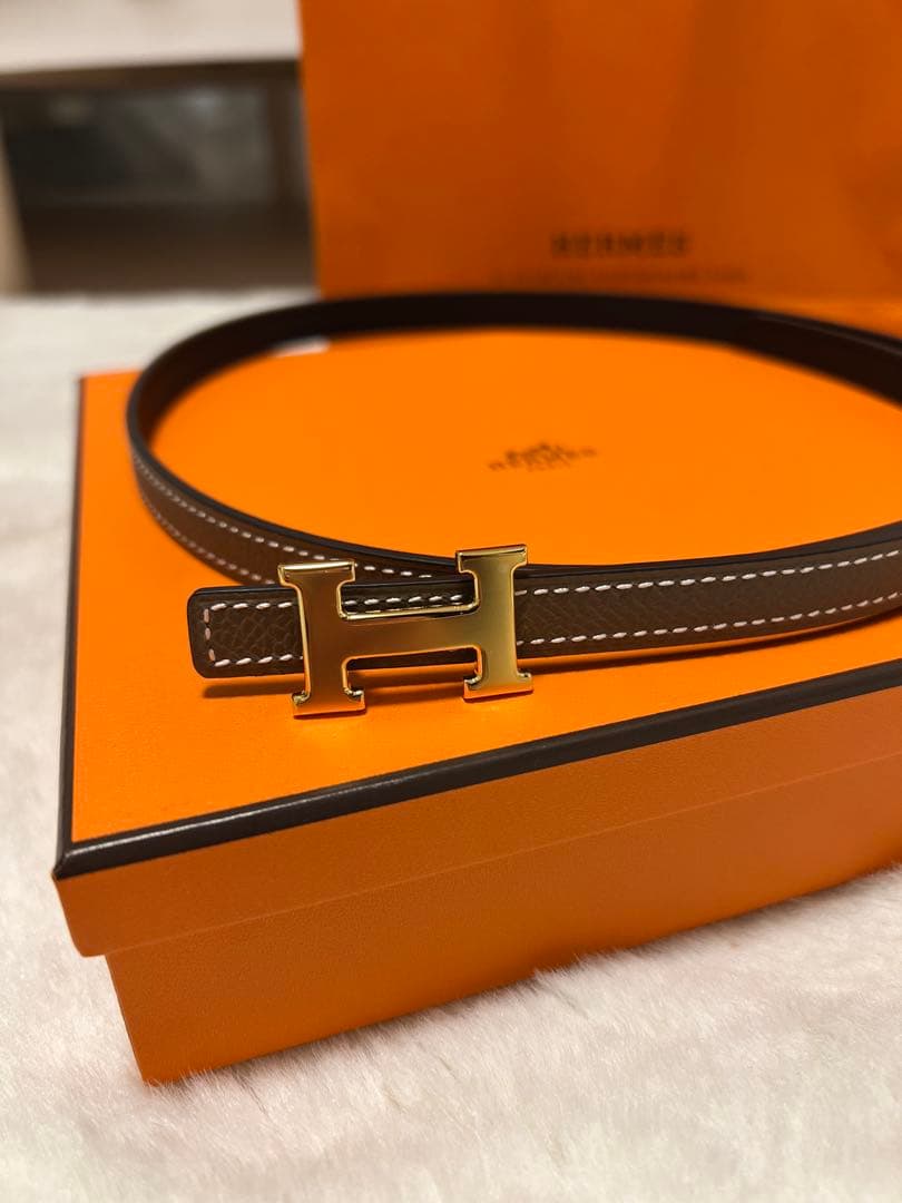 HERMES リバーシブル エトゥープブラック H型バックル