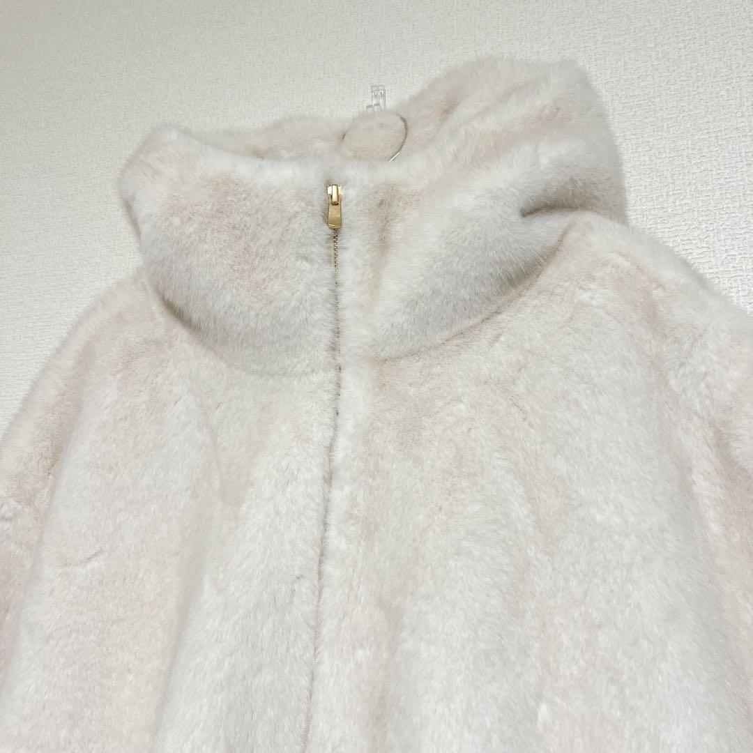 グレースコンチネンタル フェイクミンクフードジャケット　キナリ