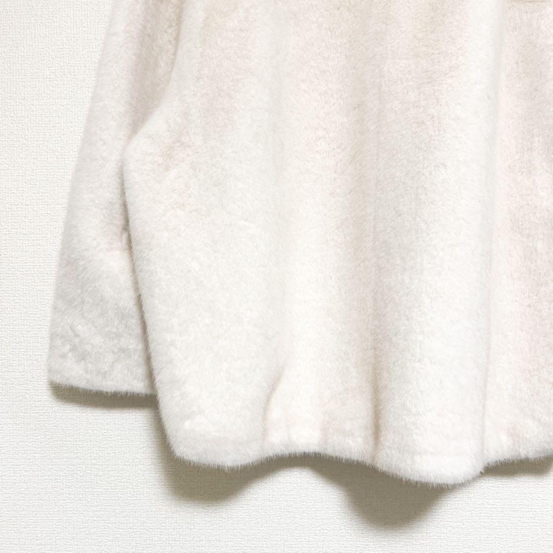 グレースコンチネンタル フェイクミンクフードジャケット　キナリ