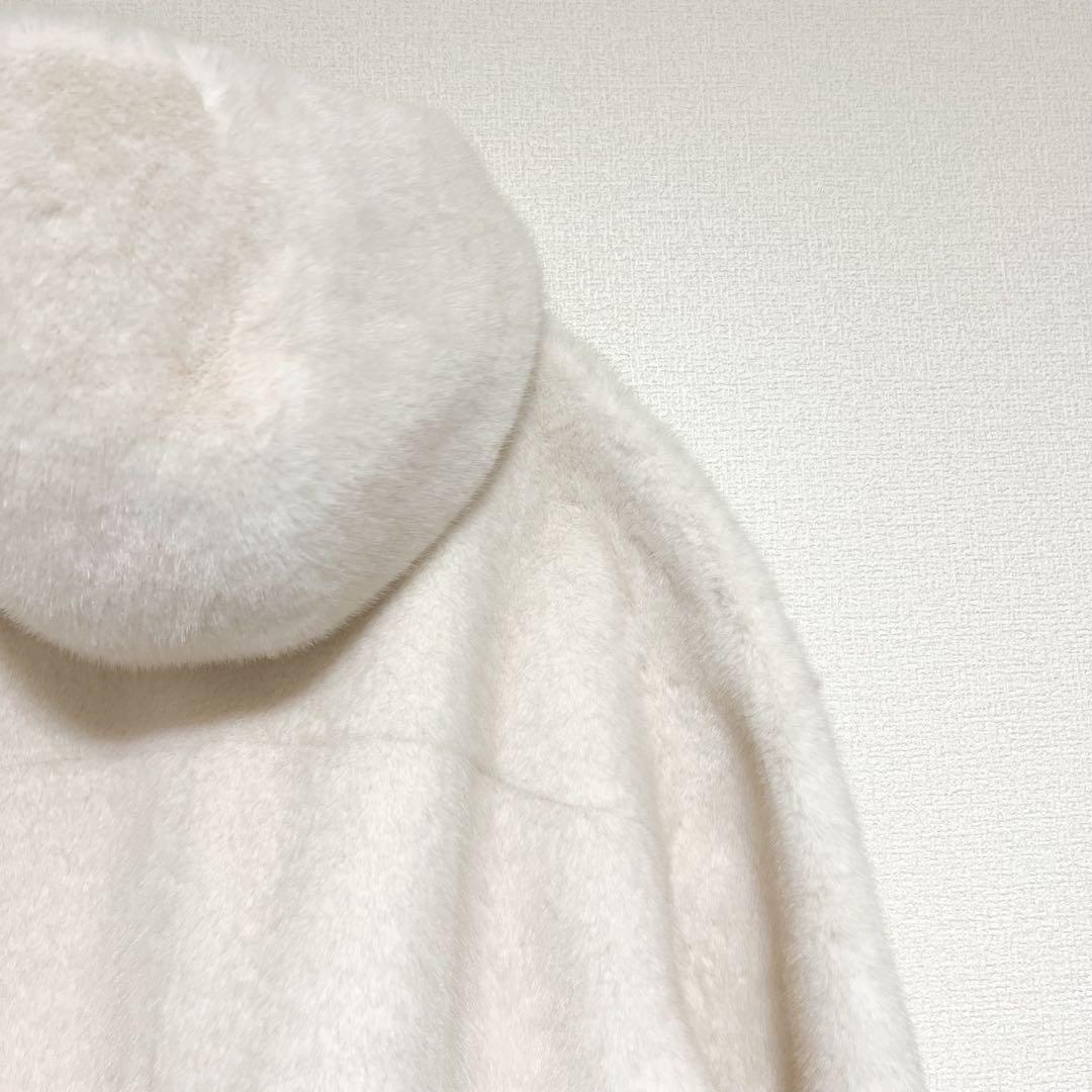 グレースコンチネンタル フェイクミンクフードジャケット　キナリ