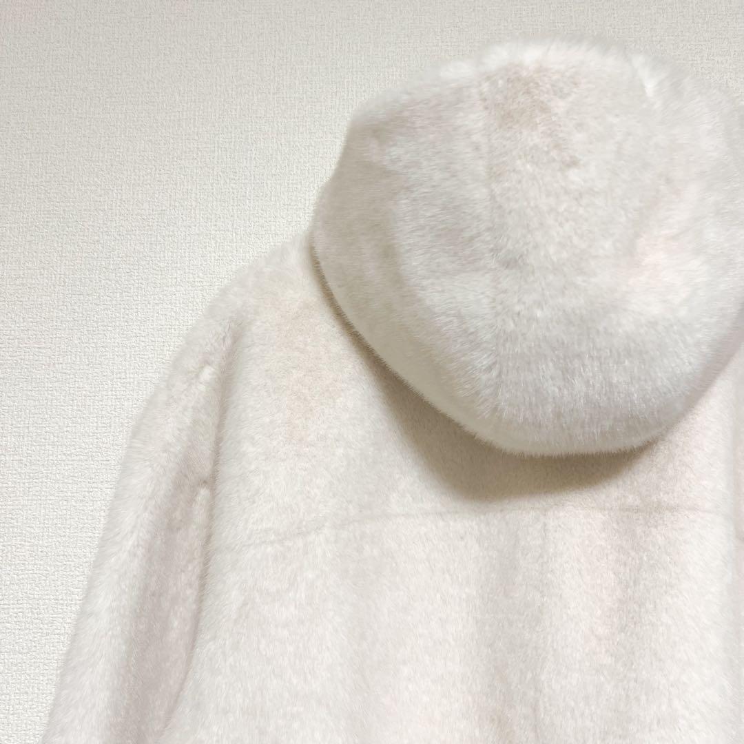 グレースコンチネンタル フェイクミンクフードジャケット　キナリ