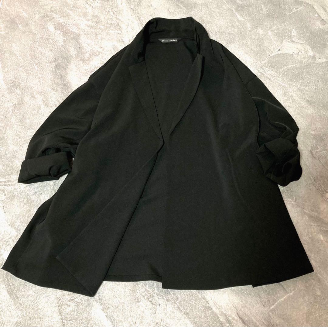 美品　mizuiro ind ミズイロインド　テーラードシャツ ジャケット F