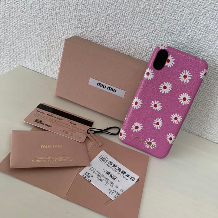 新品 miumiu ミュウミュウ iPhoneX 花柄 スマホケース