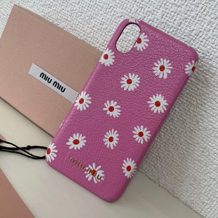 新品 miumiu ミュウミュウ iPhoneX 花柄 スマホケース