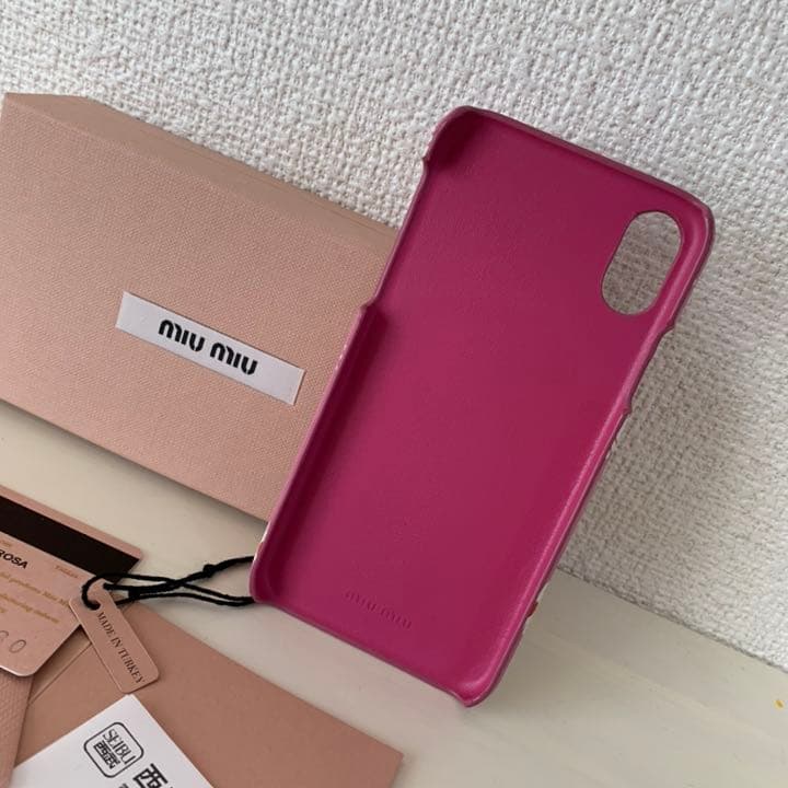 新品 miumiu ミュウミュウ iPhoneX 花柄 スマホケース