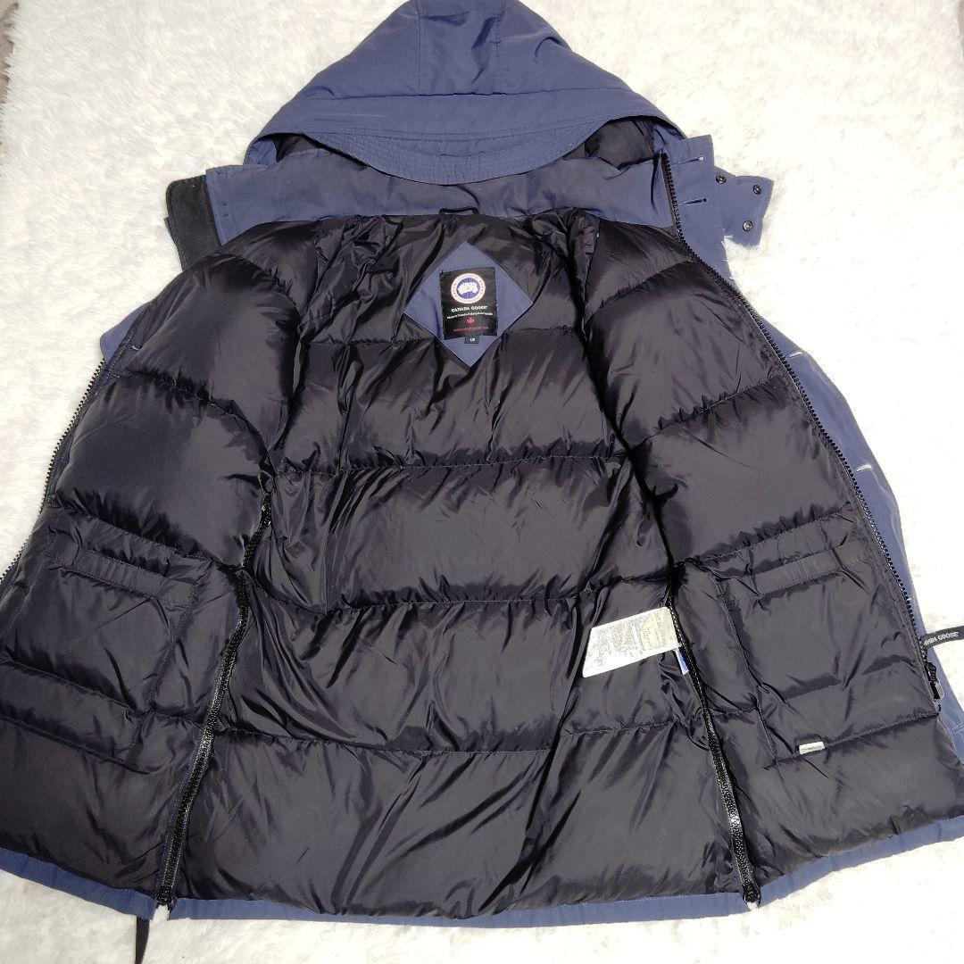 美品 カナダグース ラングレー ダウン L ネイビー 紺 3346JM 希少品