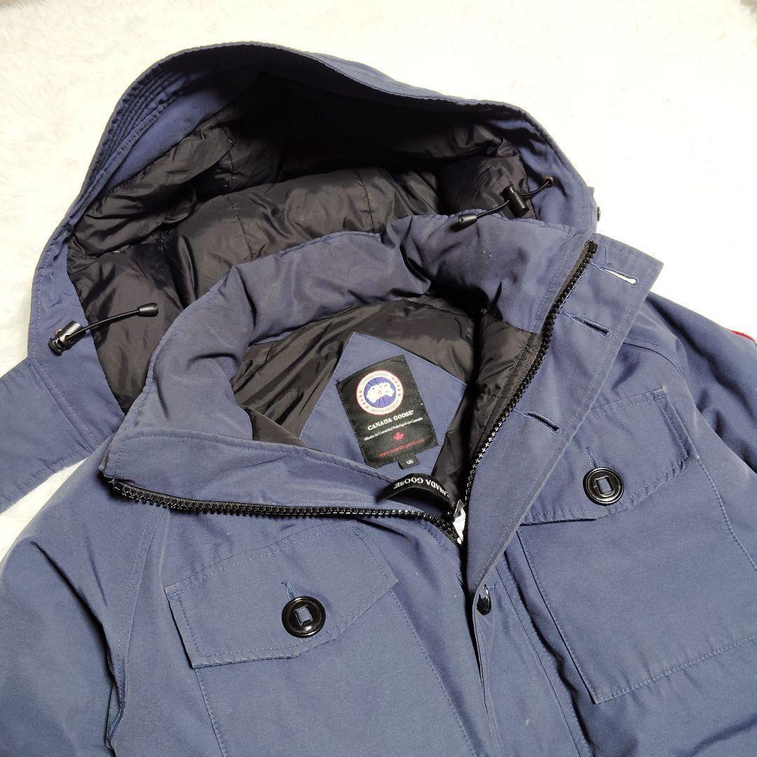 美品 カナダグース ラングレー ダウン L ネイビー 紺 3346JM 希少品