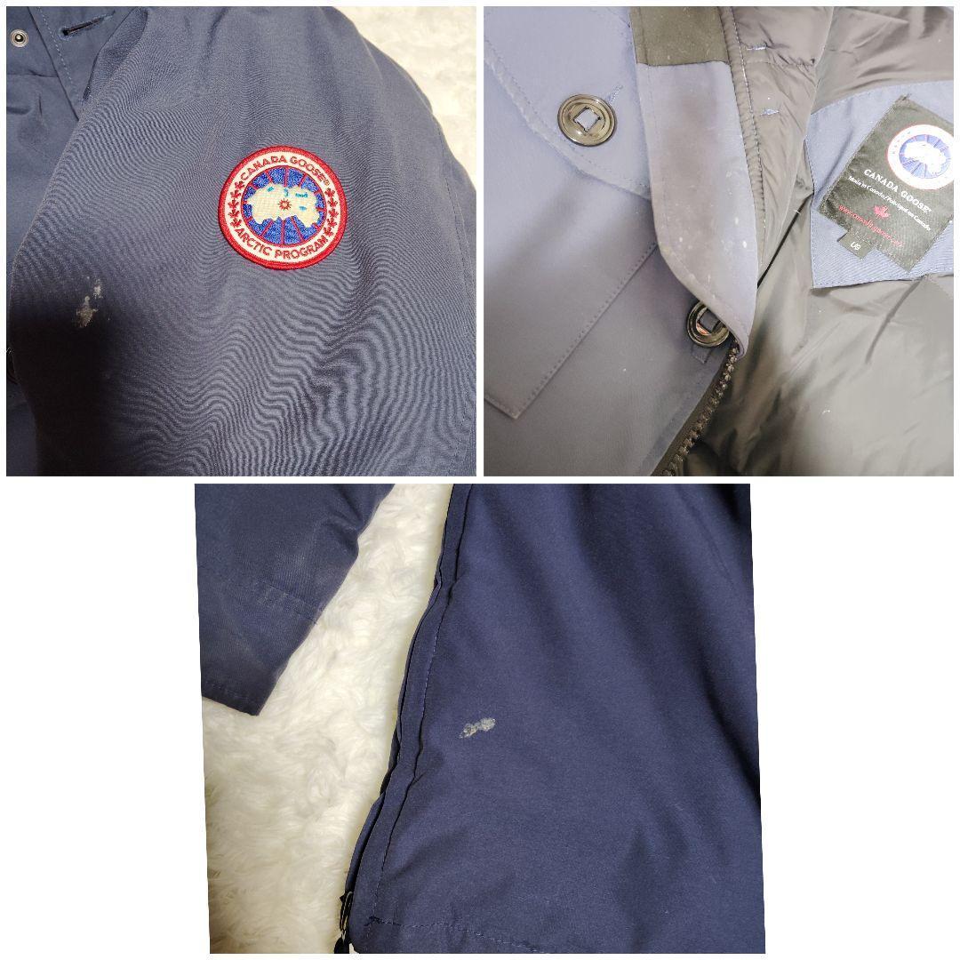 美品 カナダグース ラングレー ダウン L ネイビー 紺 3346JM 希少品