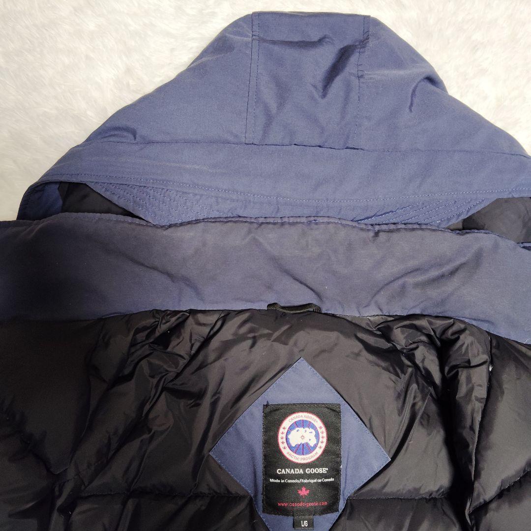 美品 カナダグース ラングレー ダウン L ネイビー 紺 3346JM 希少品