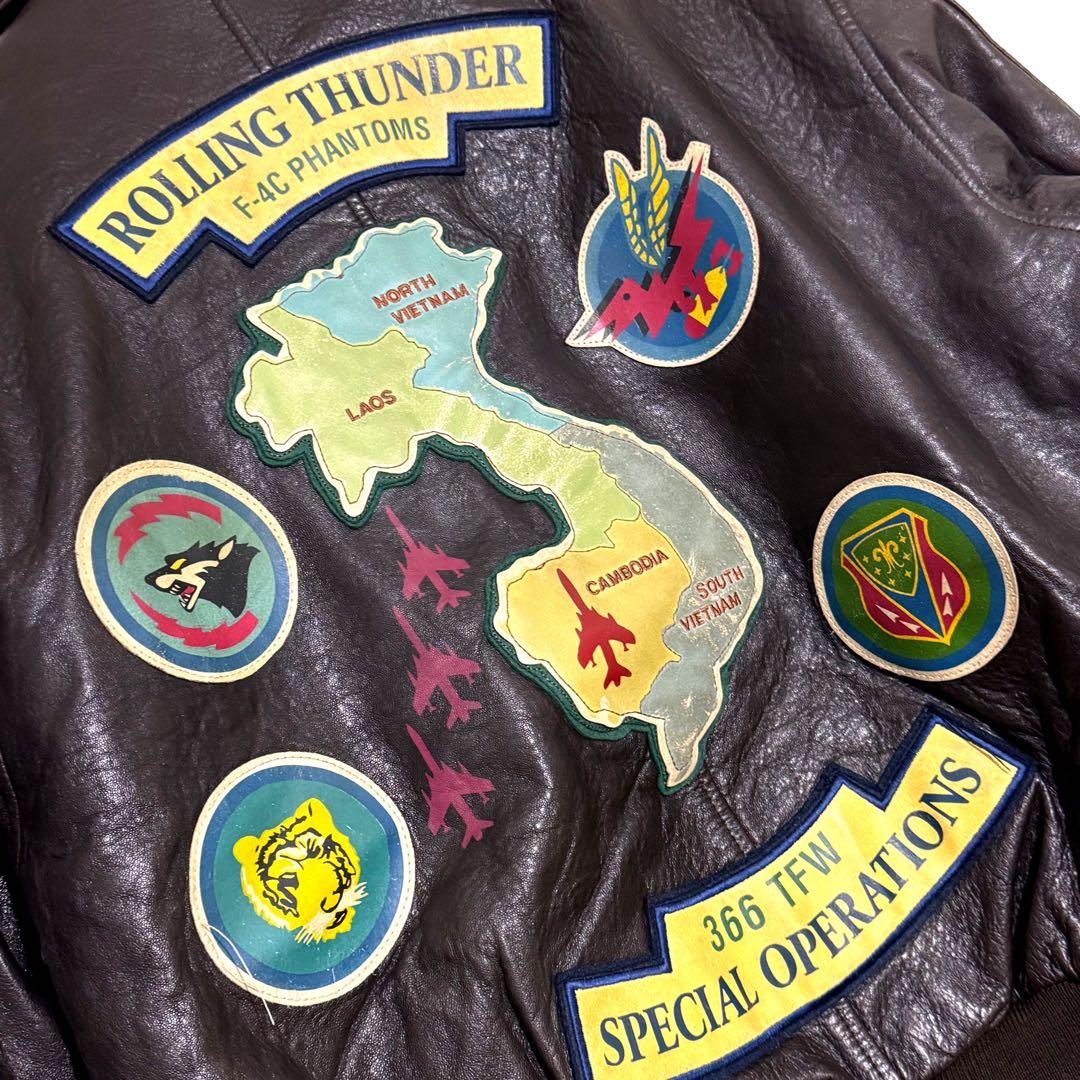 AVIREX A-2 フライトジャケット レザージャケット 茶色 ミリタリー古着