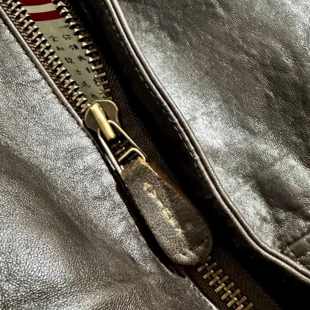 AVIREX A-2 フライトジャケット レザージャケット 茶色 ミリタリー古着