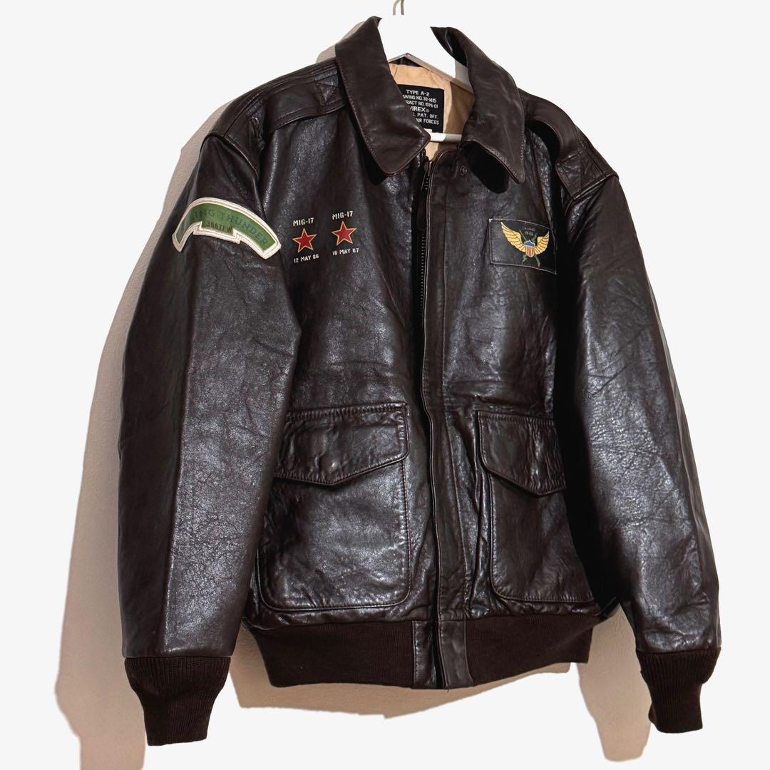 AVIREX A-2 フライトジャケット レザージャケット 茶色 ミリタリー古着