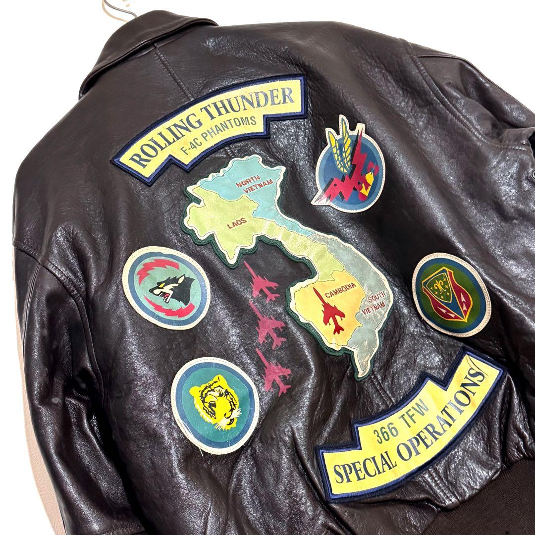 AVIREX A-2 フライトジャケット レザージャケット 茶色 ミリタリー古着