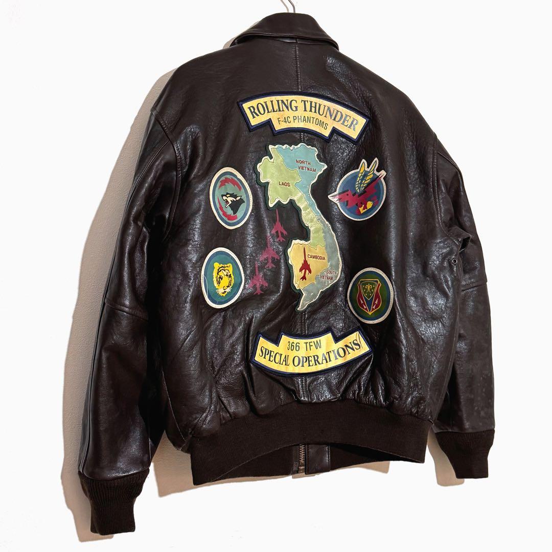 AVIREX A-2 フライトジャケット レザージャケット 茶色 ミリタリー古着