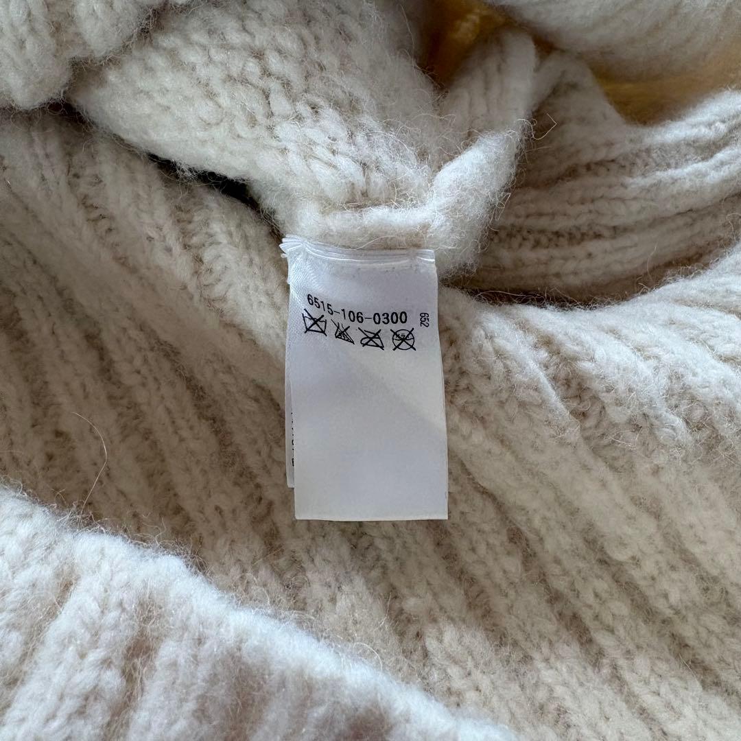 ドゥロワー　アルパカ エルボーパッチ ニット　ロングカーディガン　リブ