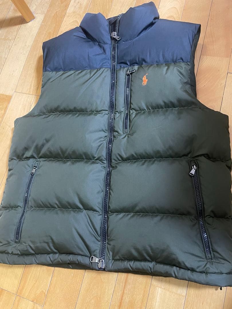 Polo Ralph Lauren ダウンベスト オリーブグリーン/ブラックM