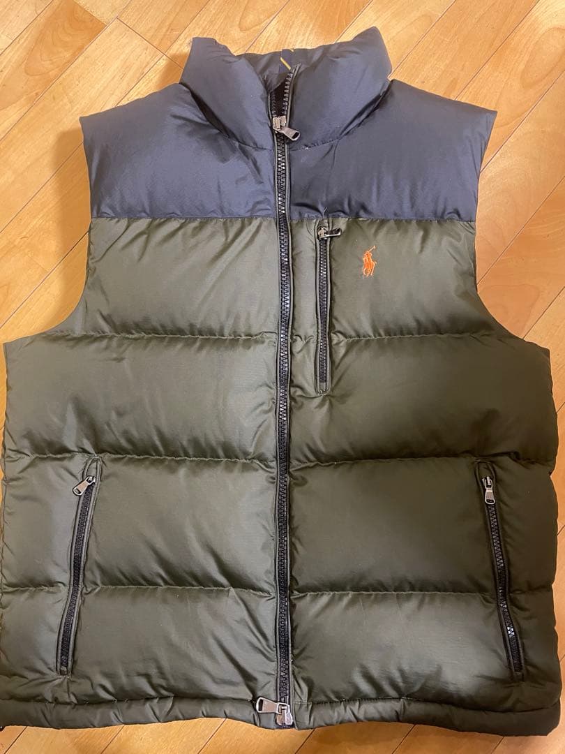 Polo Ralph Lauren ダウンベスト オリーブグリーン/ブラックM