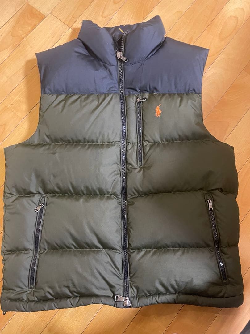 Polo Ralph Lauren ダウンベスト オリーブグリーン/ブラックM