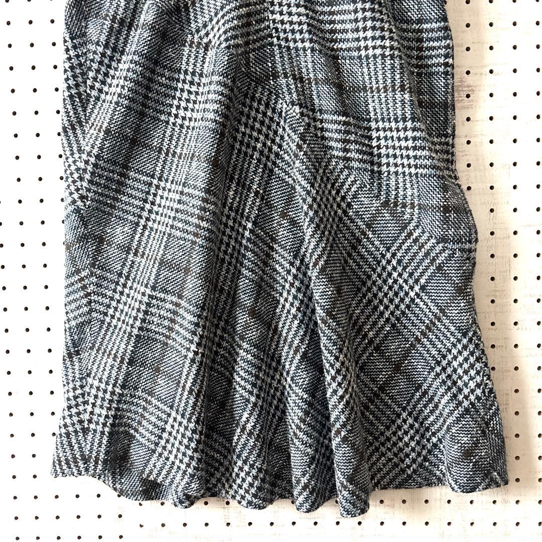 キートン ロングワンピース カシミヤシルクブレンド グレンチェック イタリア製