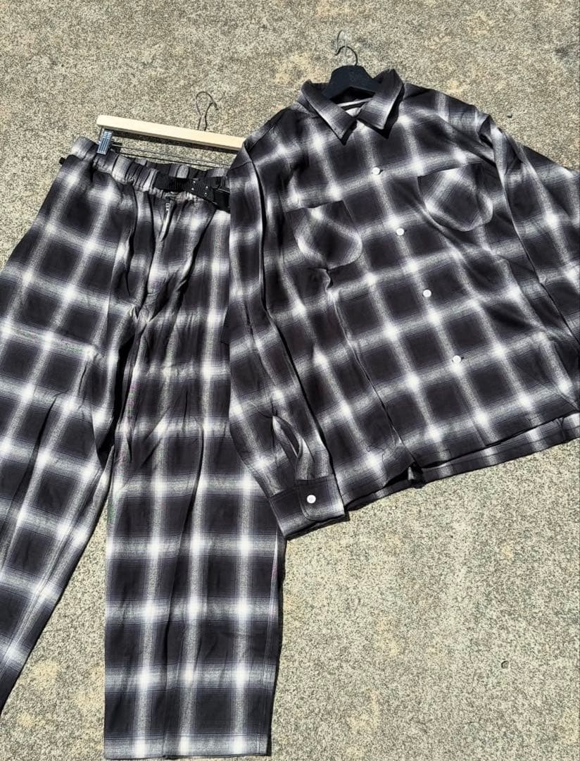 新品 THREEFACE OMBRE CHECK SETUP オンブレ Mサイズ