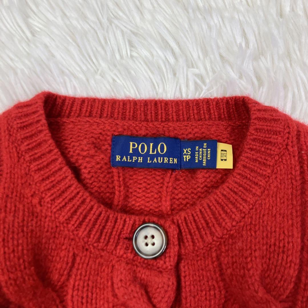 ポロラルフローレン　ケーブルニットカーディガン　ポニー刺繍　カシミヤ　XS