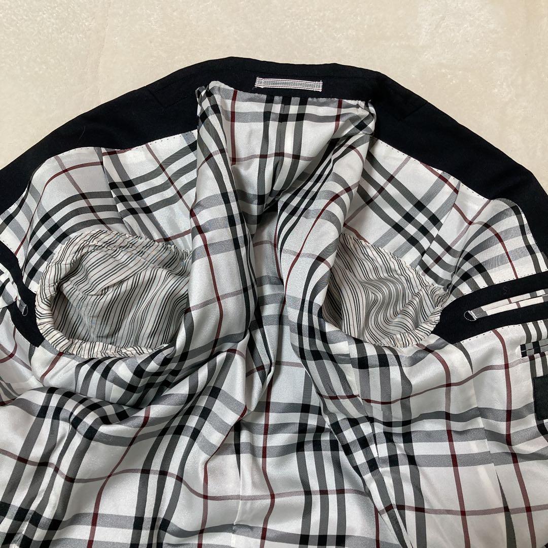 【美品】バーバリーブラックレーベル ノバチェック JK 銀釦 シルク 三陽商会M